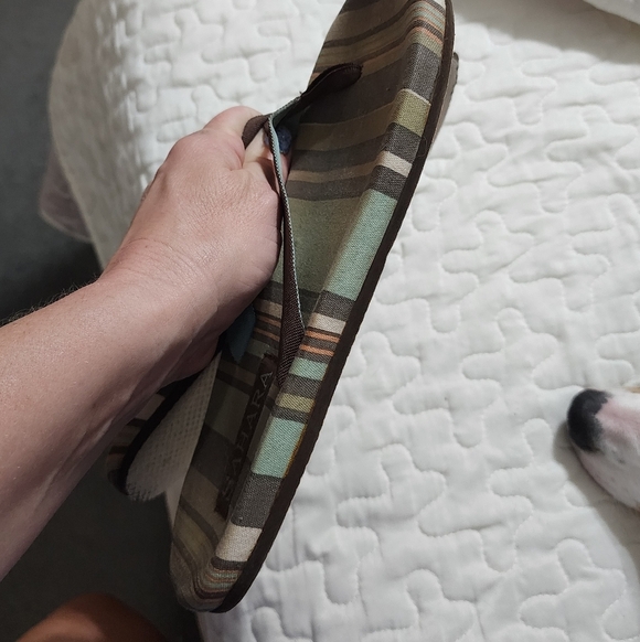 Sahara Fabric striped flip flops sandals - Picture 4 of 7